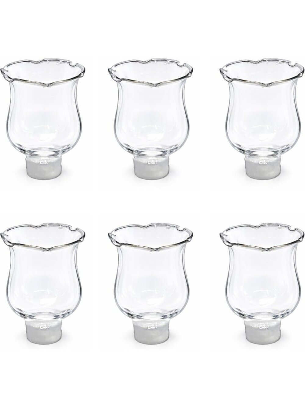 Clear Glass Votive Cups - Set of 6 Tulip Candle Holders for Home Decor & Shabbat